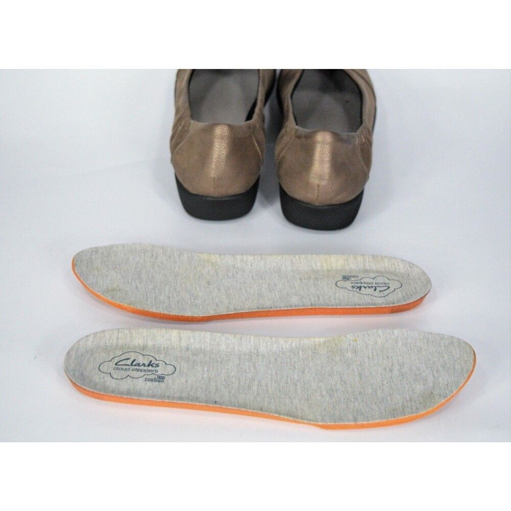 Clarks Cloudsteppers Women's Size 10 Bronze Flats Slip On Shoes - Picture 5 of 12